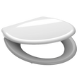 Vit toalettsits universal i Duroplast - BÄST. CC-mått: 90-190mm Längd: 405-460mm Bredd: 375mm.