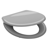 Grå toalettsits universal i Duroplast - BÄST. CC-mått: 90-190mm Längd: 405-460mm Bredd: 375mm.