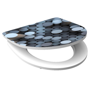 Högblank mönstrad toalettsits universal i Duroplast - BÄST. CC-mått: 90-190mm Längd: 435-490mm Bredd: 374mm.