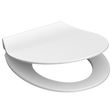 Vit slimmad toalettsits universal i Duroplast - BÄST. CC-mått: 70-190mm Längd: 415-455mm Bredd: 380mm.