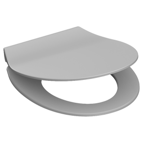 Grå slimmad toalettsits universal i Duroplast - BÄST. CC-mått: 70-190mm Längd: 415-455mm Bredd: 380mm.