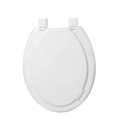 Vit toalettsits universal i Termoplast - BRA. CC-mått: 130-180mm Längd: 460mm Bredd: 380mm.
