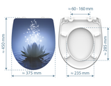 Högblank mönstrad toalettsits universal i Duroplast - BÄST. CC-mått: 60-160mm Längd: 435-490mm Bredd: 374mm.